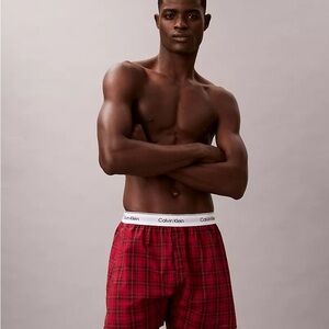 Calvin Klein Men's Red Checkered Boxers